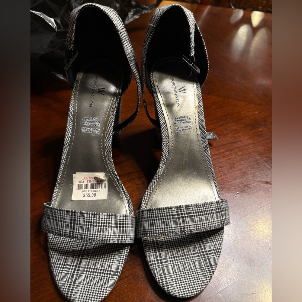 JCPenney Black and White Checkered Heels